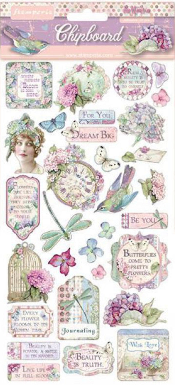 Stamperia Hortensia-spaanplaat